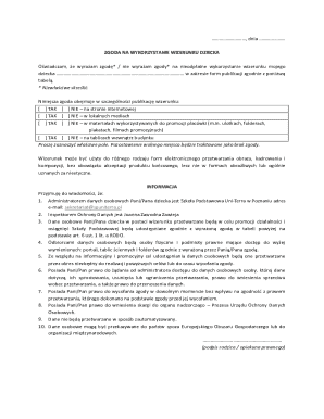 Child Image Usage Consent Form