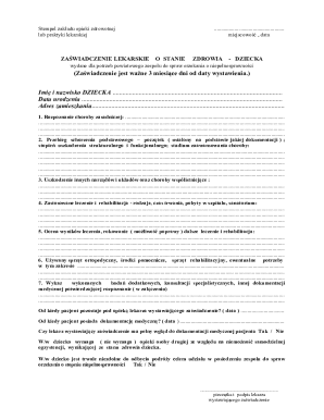 Medical Certificate for Child Health Status