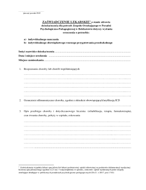 Medical Certificate for Educational Needs