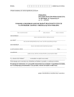 Poland Psychological-Pedagogical Counseling Request Form