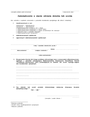 Medical Certificate for Special Education Needs