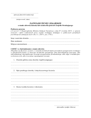 Medical Certificate for Educational Needs