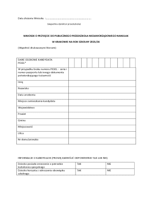 Application for Public Preschool Admission in Krakow