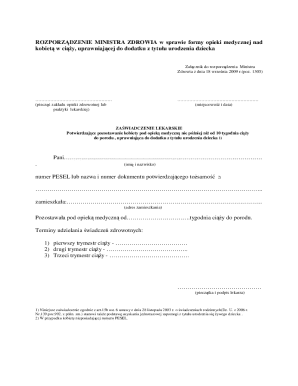 Medical Care Certificate for Pregnant Women