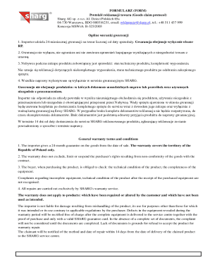 Goods Claim Protocol Form