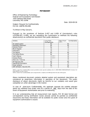 FCC Confidentiality Request Form