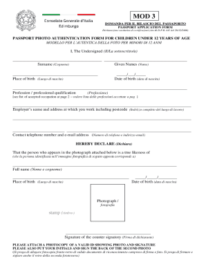 Passport Application Form