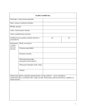 Child Information Form
