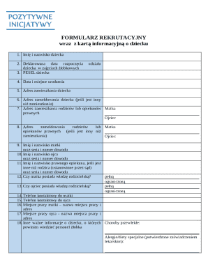 Childcare Recruitment Form