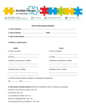 Child Information Card