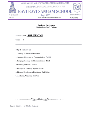 Weekly Home Study Package