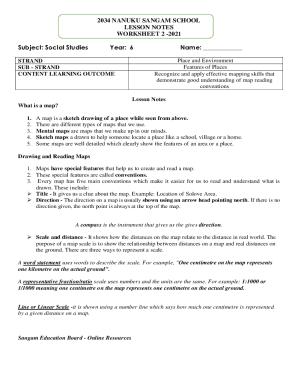 Social Studies Map Skills Worksheet