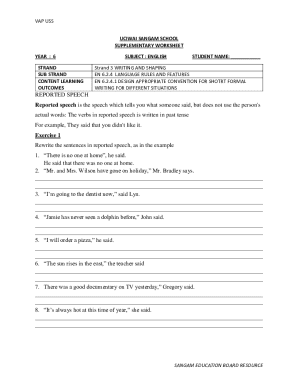 Supplementary Worksheet for Year 6 English