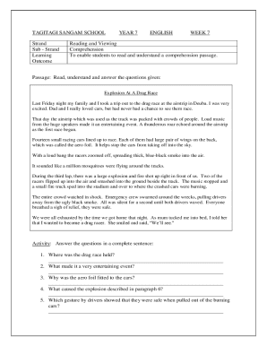 School English Comprehension and Letter Writing Activity