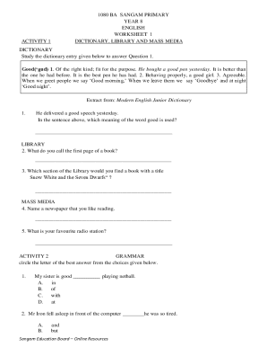 Sangam Primary Year 8 Worksheets