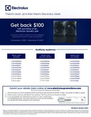 Electrolux Laundry Rebate Form