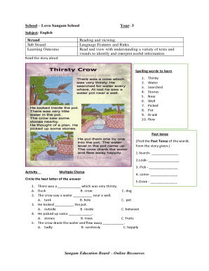 Lovu Sangam School Year 3 Worksheet