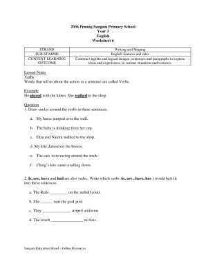 Year 3 Worksheet 6