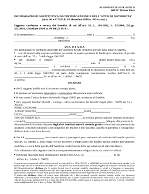 Italian Disability Benefits Declaration Form