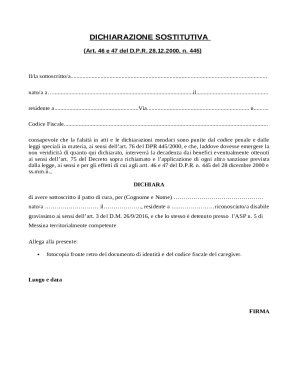 Italian Substitute Declaration Form
