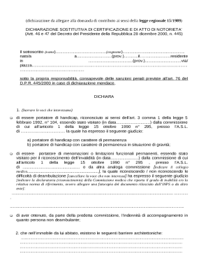 Dichiarazione sostitutiva di certificazione e di atto di notorietà