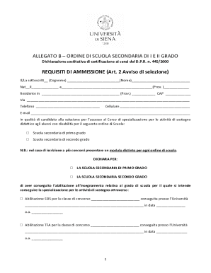 Italian Special Education Teaching Certification Application