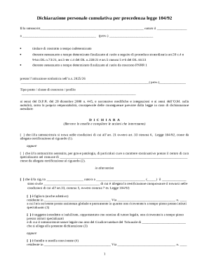 Italian Law 104/92 Precedence Declaration Form