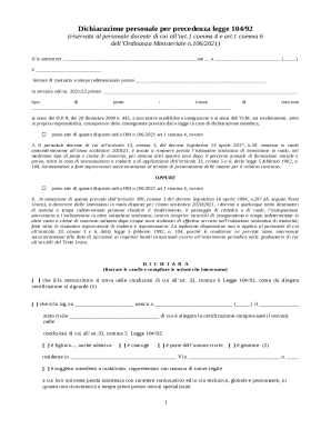 Italian Law 104/92 Precedence Declaration Form