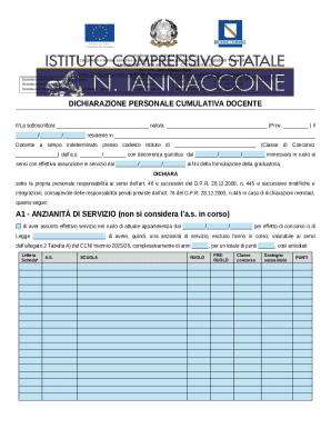 Teacher Service Declaration Form