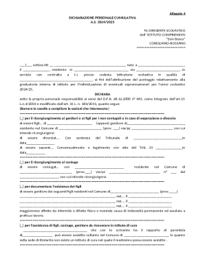 Italian School Employee Declaration Form