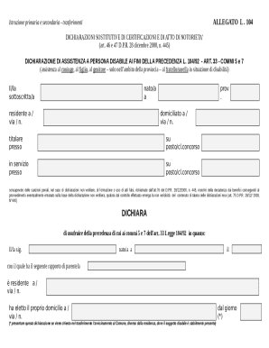 Disability Assistance Declaration Form