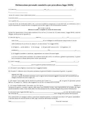 Italian Law 104/92 Precedence Declaration