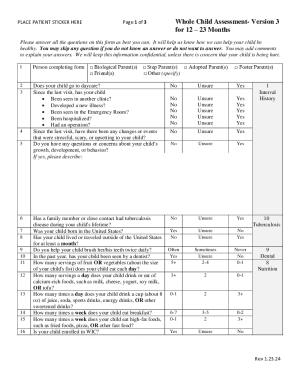 Whole Child Assessment Form