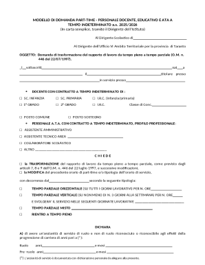 Italian Part-Time Work Request Form