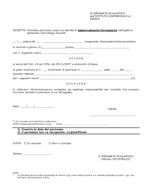 Italian School Leave Request Form