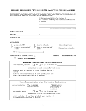 Italian Study Leave Permission Request Form