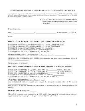 Italian Education Leave Request Form 2024