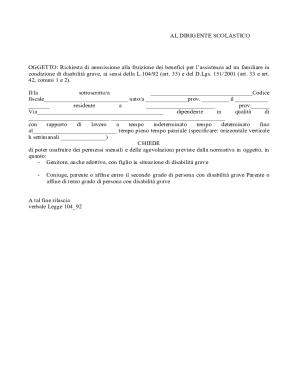 Italian Disability Assistance Request Form