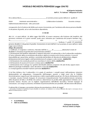 Request for Leave under Law 104/92