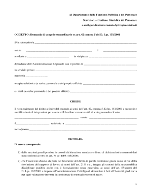 Italian Family Leave Request Form