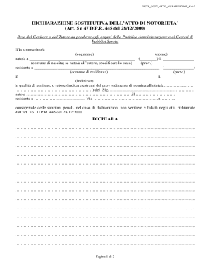 Italian Parental Declaration Form