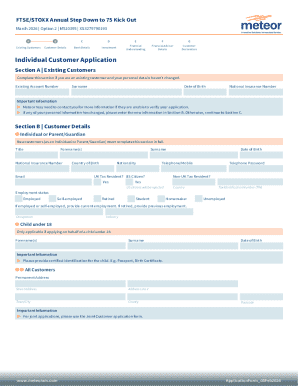 Individual Customer Application