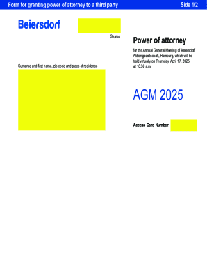 Power of Attorney for Beiersdorf AGM 2025