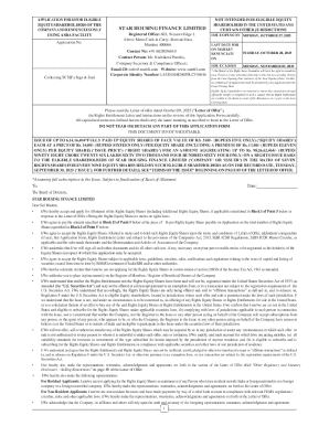 Star Housing Finance Rights Issue Application Form