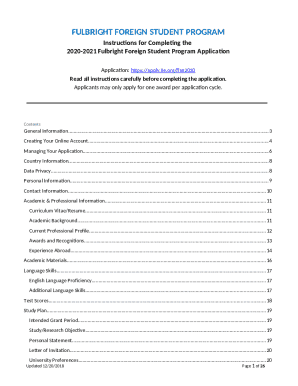 Fulbright Foreign Student Program Application