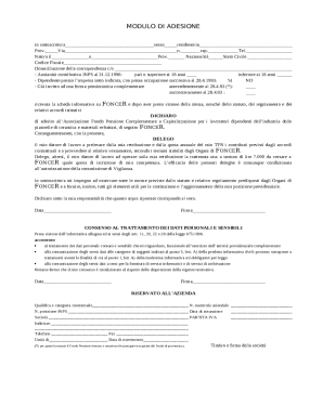 FONCER Pension Fund Adhesion Form