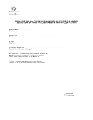 School Absence Justification Communication