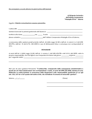 School Absence Notification Form