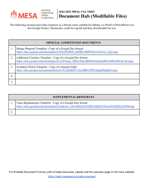 MESA USA NEDC Competition Documents