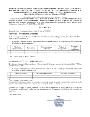 Italian Public Office Disclosure Form